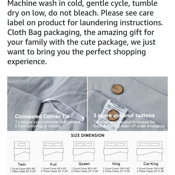 ⭐🆕 Light Grey Farmhouse Duvet Cover set - Picture 8 of 9